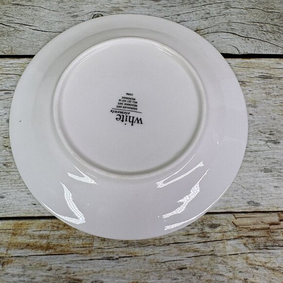 Gibson LEXINGTON White Elements  Embossed Rim Round Ceramic Bread Plates Set 4 - Picture 9 of 16